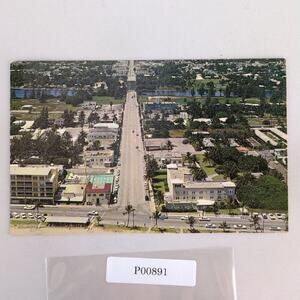 Aerial View of Delray Beach Florida 1960s Postcard 1967 FL PC Plastichrome